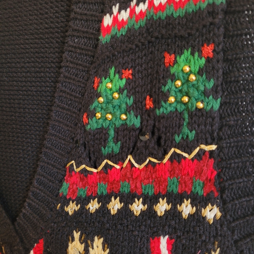Vintage Grandpa Ugly Christmas Sweater Vest Med - Picture 7 of 7